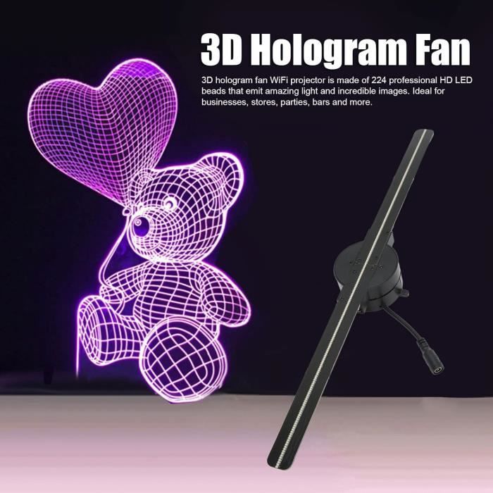 Ventilateur D'Hologramme 3D, Projecteur D'Hologramme 3D Wifi 16,5, Affichage  Holographique Led Avec 224 Perles Lumineuses Led[J2805] - Cdiscount TV Son  Photo