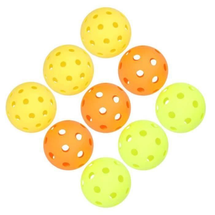 Lot 12 Balles De Pickleball Silencieuses – Mousse PU Souple – 7,4 Cm – Sac Filet Inclus – Pour Intérieur Et Extérieur