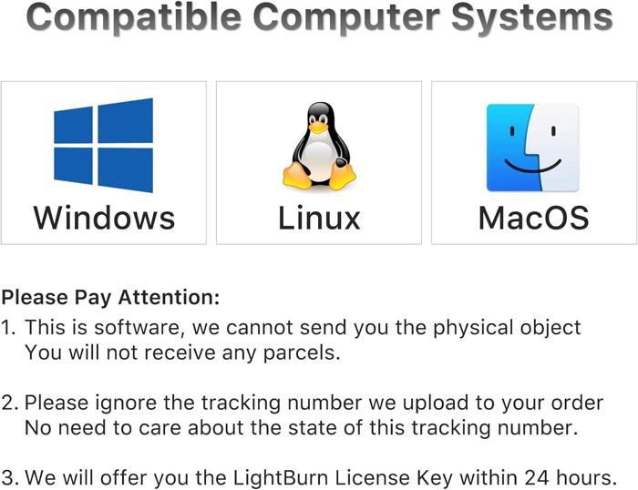 LightBurn Clé logicielle GCode Clé de licence pour diode Laser Graveur Gravure Machine de