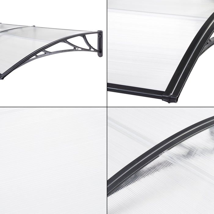Auvent Transparent Sans Support 200x100 Cm – Marquise Invisible Pour Porte Et Fenêtre, Protection Pluie & UV 99%