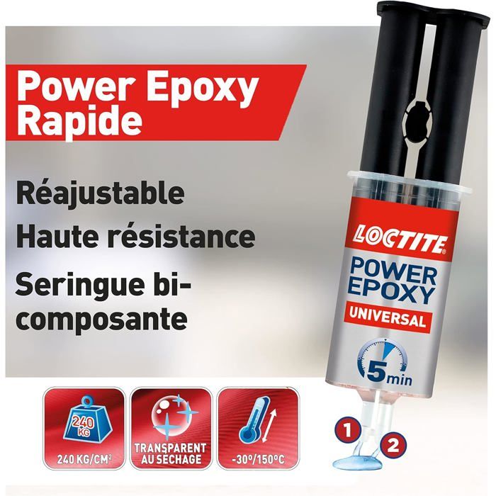 Colle Power Epoxy Rapide 5 Minutes 25 ml,Colle epoxy réajustable,forte ...
