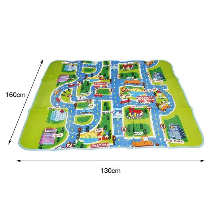 Tapis Circuit Voiture Pour Enfant - Jouet Pliable Avec Routes, Ville, 3 Tailles (50x80 à 100x150 Cm) - 10