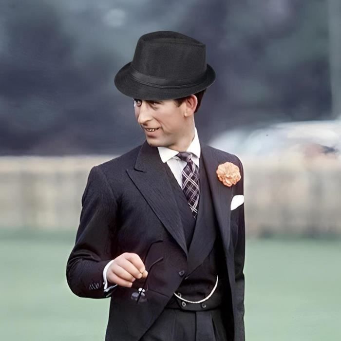 Costume de Mafia Gatsby des années 1920 pour homme - Avec chapeau panama réglable et bretelles