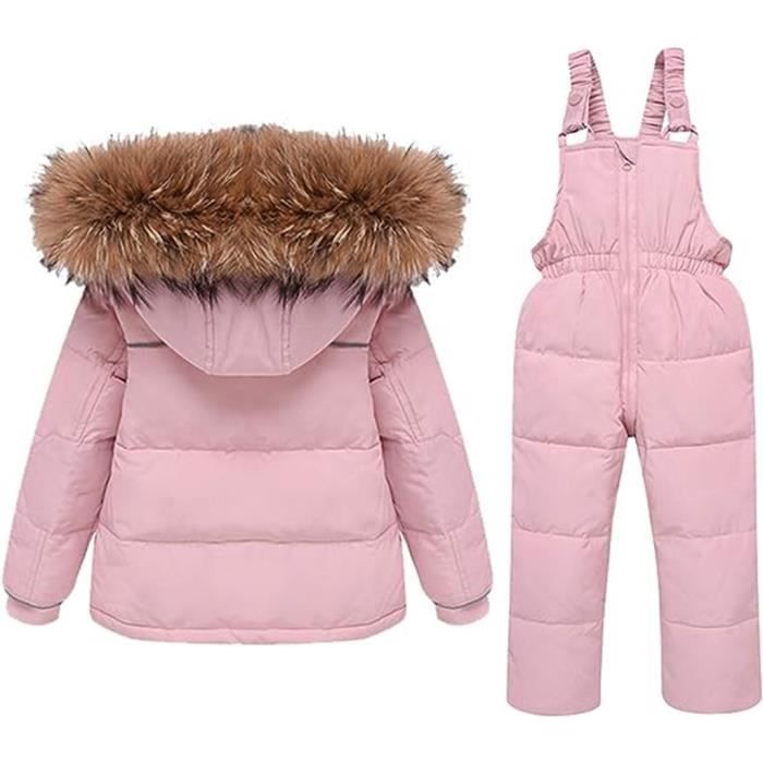 Combinaison de Ski Bébé Filles Veste de Duvet à Capuche et Pantalons de  Neige 2 Pièces Hiver Ensemble de Ski,Rose,1-2 ans - Cdiscount Sport