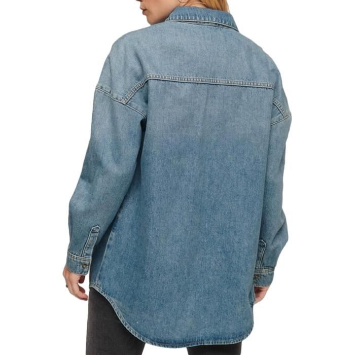 Surchemise Femme SUPERDRY Denim Overshirt Bleu Manches longues
