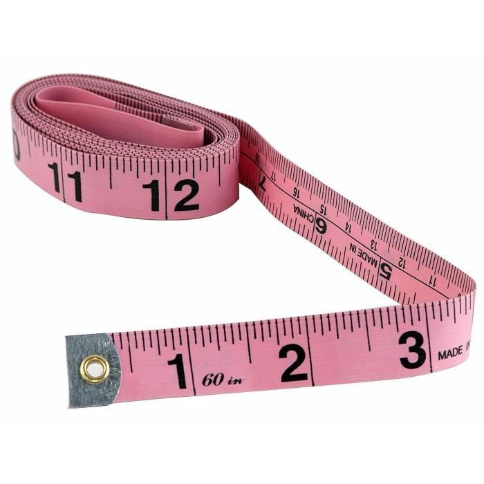 Mètre ruban souple pour couture, règle en tissu, règle flexible de 152,4 cm  pour mesurer la perte de poids, mesure du corps, couture couturière (rose)  : : Maison