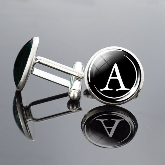 Boutons De Manchette Cravate Avenue Signature – Acier Rhodié Argenté – Trompette – Neuf