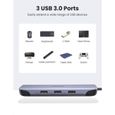 UGREEN Hub USB C 9 en 1 vers HDMI 4K Charge PD 100W Ethernet 1Gbps Lecteur Carte SD TF VGA 3 Ports USB 3.0-3