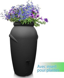 Récupérateur Eau Pluie 210L - Style Amphore | Résistant Au Gel | Avec Jardinière & Robinet | Écologique