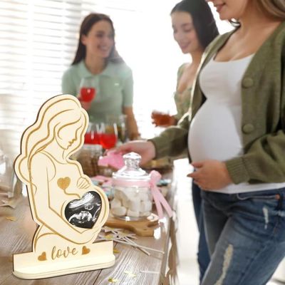 Cadre Photo Bois Maman Enceinte Bump - Échographie Sonogramme, Cadeau Futur Maman