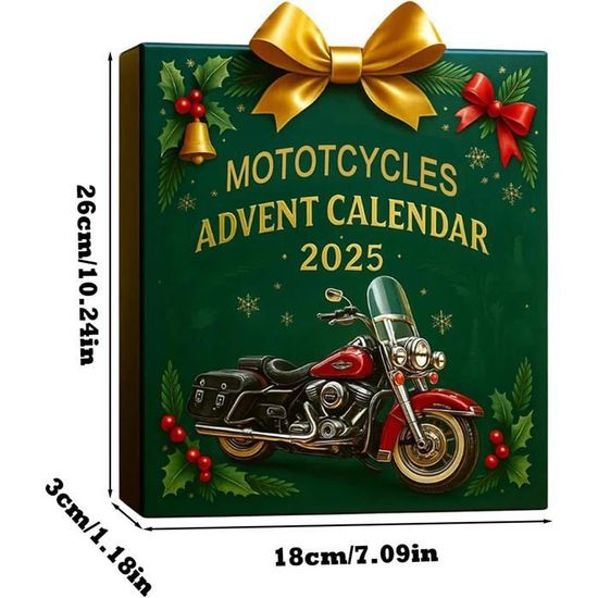Calendrier De L'Avent 2025 Motocross - 24 Jours Avec Mini Motos, Figurines Et Breloques | Décoration Sapin Acrylique 2D, Cadeau Pour Fans