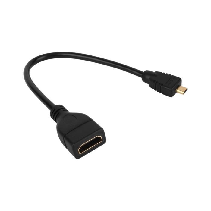 INECK® Cable adaptateur Micro HDMI mâle vers HDMI femelle Convertisseur  pour Tablettes - Appareils Photo - Camescope - Video Caméra - Cdiscount  Informatique