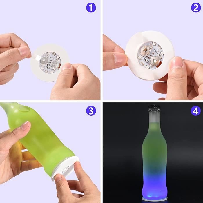 Autocollant de bouteille à LED et sous-verre lumineux
