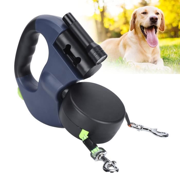 Nasjac Laisse Pour Chien Double, Sans Enchevêtrement Diviseur à Double Laisse Rotation Pivotante à 360 ° Réfléchissant Longueur Réglable Coupleur
