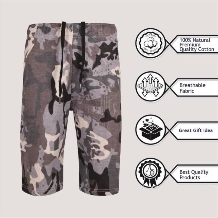 Short Dixxon Homme Taille 34 Camouflage Vert - Léger Et Stretch Pour L'été