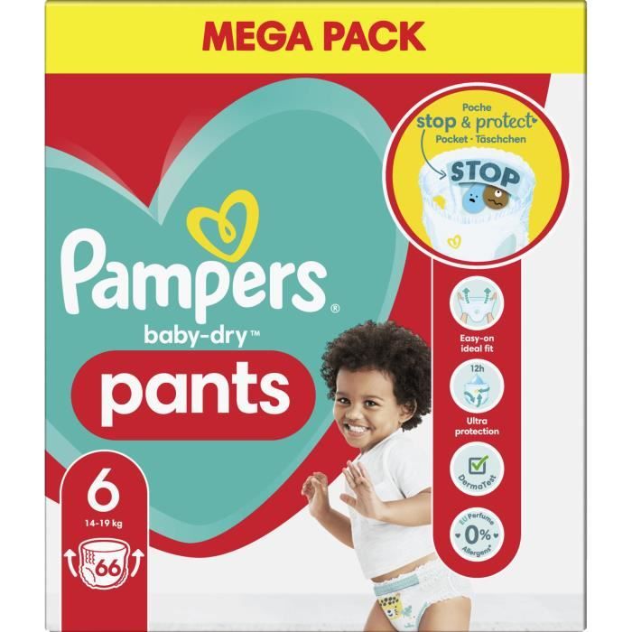 Pampers - Couches-culottes Harmonie Nappy Pants, taille 4 (9-15 kg), 74 pcs