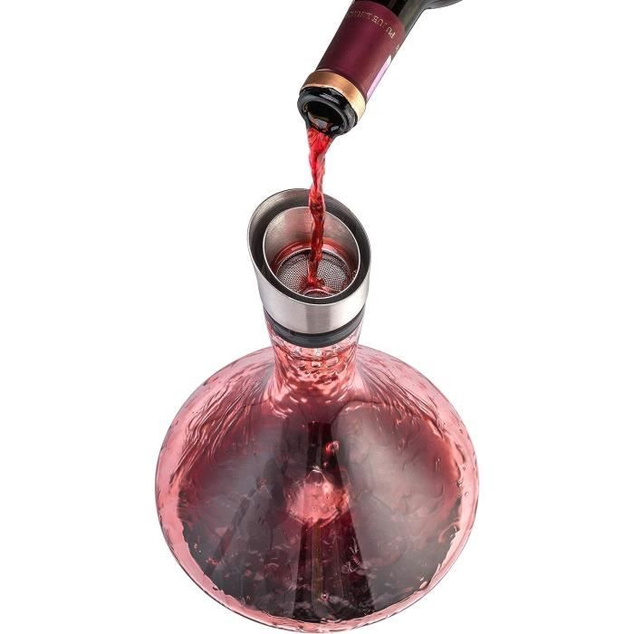 Oak & Steel - Décanteur Aérateur de Vin, Carafe à Vin avec Aérateur &  Filtre Intégrés, Brosse, Entonnoir & Perles Nettoyage, 1,5L - La cave  Cdiscount