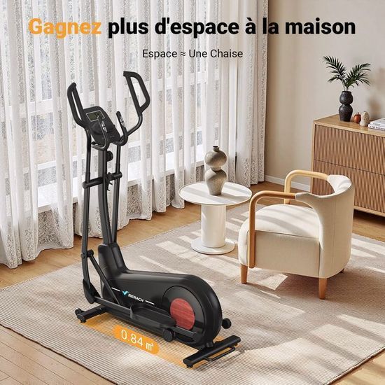 Vélo Elliptique MERACH Silencieux - 16 Niveaux Magnétiques, écran LCD, Appli Connectée - 120kg Charge