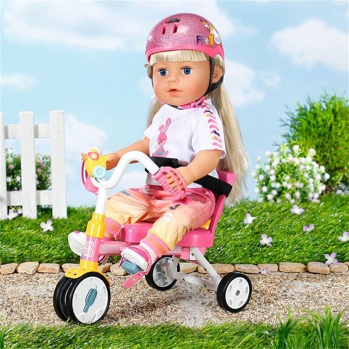 Tricycle BABY Born Pour Poupées - Guidon Amovible, Klaxon, Ceinture | Jouet Enfant 3 Ans Et Plus