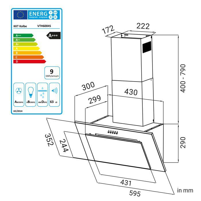 Hotte Aspirante Inclinee 60 Cmnull