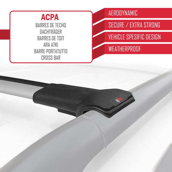 Compatible avec Ford C-Max II 5 Portes année 2018 avec Toit Lisse FIX014G Barres Porte-Bagages MENABÒ 130CM Barre en Acier Noir+KIT DE Montage+Serrure ET CLES