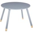 Table pour enfant en bois Ø60cm - ATMOSPHERA - Douceur gris - Mixte - 3 ans-0