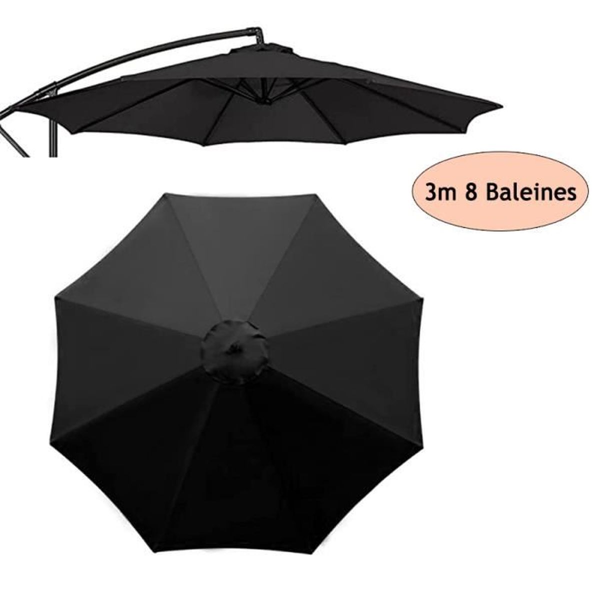 Toile De Rechange Pour Parasol D'Extérieur, 2-2.7-3M Auvent De