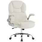 IWMH Chaise de Bureau Ergonomique, Fauteuil Bureau avec Accoudoir Rabattable, Siege d’Ordinateur Rembourrée Épaisse - Blanc