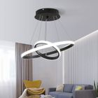 DORLINK Suspensions d'éclairage Intérieur - D 20+40cm - Noir - Lumière blanche 28W 6500K - Réglable en hauteur