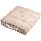 EMINZA Coussin de sol - Duo - 45x45 cm - 100% coton - Couleur lin - Poignée écru