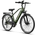 JASION Vélo électrique 26" Vert - Batterie amovible 48V/11Ah -Moteur 750 W-Shimano 7 Vitesses-Ville E-Bike -Vélo de Trekking