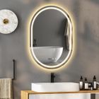 PULUOMIS Miroir de Salle de Bain LED, 60x80cm, Anti-Buée, 3 Couleurs, Éclairage Réglable, Touche Tactile, Miroir de Maquillage