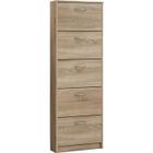 Meuble à chaussures FMD - Armoire 5 compartiments inclinables - Chêne - Contemporain - Design