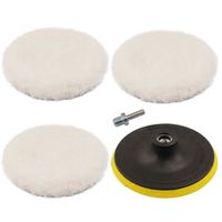 4 pcs 6 inch Fibres fines synthétiques Wool Polishing Pad Polishing Wheel for bit Buffer Accessories with M14 bit Adapter
