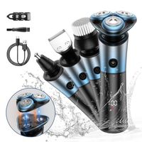 BSTRE Rasoir électrique - Tondeuse à barbe électrique rotative,tondeuse à barbe électrique rechargeable utilisable à sec et à l'eau