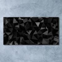Tulup Horloge Murale Silencieuse 60x30cm Design Impression Mur Sécurité Moderne - Aiguilles Noir - abstraction 3d