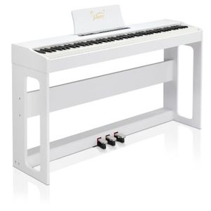 PACK PIANO - CLAVIER 88 Touches Standard Marteau Clavier Sans Couverture Sans Banc De Piano Blanc,pour tous les niveaux d'expérience