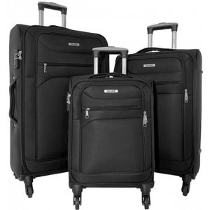 SET DE VALISES Set de 3 valises 55cm-70cm-78cm Textile Noir - de5