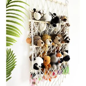 Rangement Doudou Hamac De Rangement Pour Peluches - Filet Blanc 135x100 Cm Pour Coin De Chambre Enfant - Organisation Jouets Décoration Pratique Peluches
