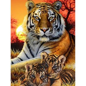 KIT MOSAÏQUE Diy Diamond Painting Tigre Complet Kits, 5D Broderie Peinture Diamant Painting Animal Kit Complet De Croix Strass Broderie D[u1006]