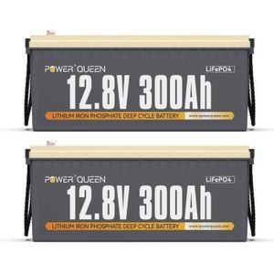 BATTERIE VÉHICULE Power Queen Batterie Lithium LiFePO4 - 12V 300Ah -