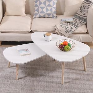 TABLE BASSE Tables basses gigognes scandinave laquées blanches
