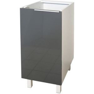 Berlenus CF6BG Meuble Bas De Cuisine Four Gris Haute Brillance 60cm - Fabrication Française
