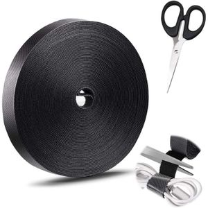 Duronic Pack de 24 serre-câbles en velcro noir avec scratch— duronic-fr