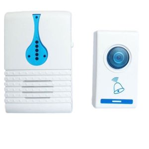 Radio sans Fil Sonnette Carillon de Porte pour Prise avec Signal Optique en Blanc mumbi