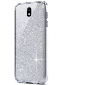 COQUE - BUMPER Coque Samsung Galaxy J3 2017 Glitter Étui Silicone Brillants en Cristal Paillette Ultra Mince Transparente Souple TPU Housse EtuiA