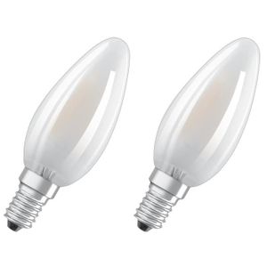 AMPOULE - LED OSRAM Lot de 2 Ampoules LED E14 flamme dépolie 4 W équivalent à 40 W blanc chaud