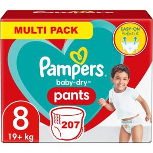COUCHE PAMPERS PANTS TAILLE 8 BABY-DRY COUCHES-CULOTTES 207 COUCHES (+18 KG)