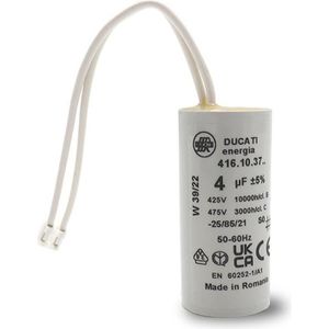 Condensateur Permanent 2,5 µF DUCATI - Fonds Plat - 25x49 Mm - Avec Fils - Neuf