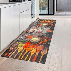 DEXI Lot De 2 Tapis De Cuisine Antidérapants Et Lavables Avec Envers En Caoutchouc Pour Couloir, Salle à Manger Et Entrée, 43 X 75 Cm + 43 X 200 Cm, Gris